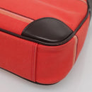 BURBERRY Nova Check Blue Label Shoulder Bag Canvas Red Silver Auth 138283-14