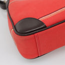 BURBERRY Nova Check Blue Label Shoulder Bag Canvas Red Silver Auth 138283-16