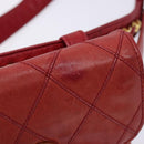 CHANEL Bicolore Waist bag Lamb Skin Red Gold CC Auth 138285-15