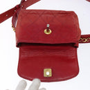 CHANEL Bicolore Waist bag Lamb Skin Red Gold CC Auth 138285-16