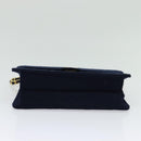 CHANEL Matelasse Chain Shoulder Bag Cotton Navy Gold CC Auth 138286-5