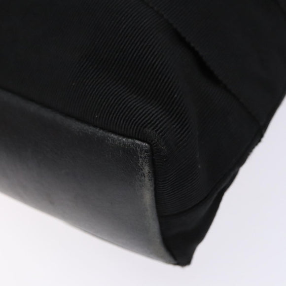 Salvatore Ferragamo Vala Chain Shoulder Bag Canvas Black Gold Auth 138299