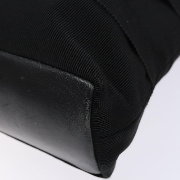 Salvatore Ferragamo Vala Chain Shoulder Bag Canvas Black Gold Auth 138299