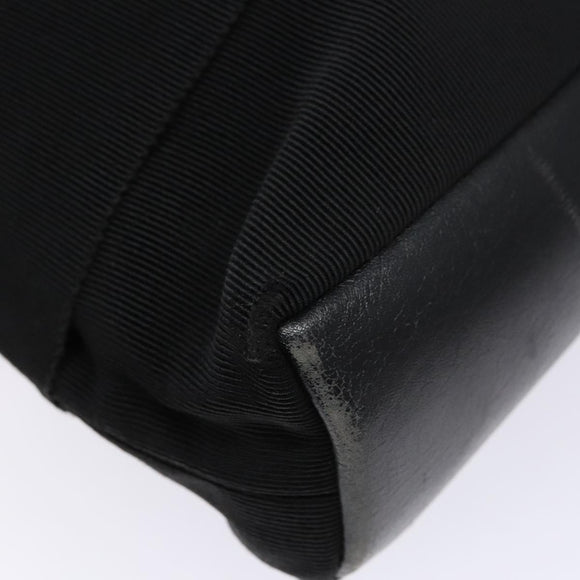 Salvatore Ferragamo Vala Chain Shoulder Bag Canvas Black Gold Auth 138299