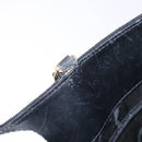 Salvatore Ferragamo Vala Chain Shoulder Bag Canvas Black Gold Auth 138299-11