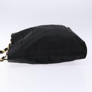 Salvatore Ferragamo Vala Chain Shoulder Bag Canvas Black Gold Auth 138299-4