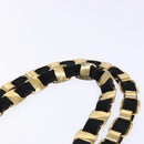 Salvatore Ferragamo Vala Chain Shoulder Bag Canvas Black Gold Auth 138299-8