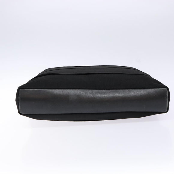 Salvatore Ferragamo Vala Chain Shoulder Bag Canvas Black Gold Auth 138299