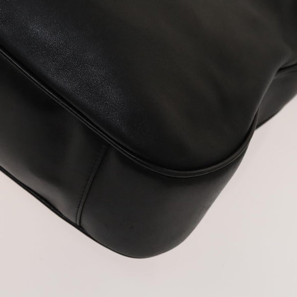 GUCCI Bamboo Shoulder Bag Leather 2way Black Gold 001 1781 1577 Auth 138302