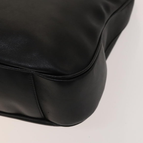 GUCCI Bamboo Shoulder Bag Leather 2way Black Gold 001 1781 1577 Auth 138302