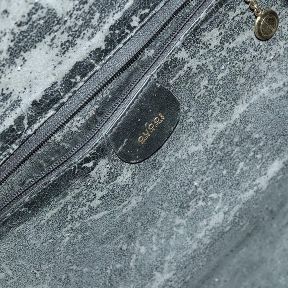 GUCCI Bamboo Shoulder Bag Leather 2way Black Gold 001 1781 1577 Auth 138302