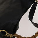 GUCCI Bamboo Shoulder Bag Leather 2way Black Gold 001 1781 1577 Auth 138302-6