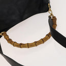 GUCCI Bamboo Shoulder Bag Leather 2way Black Gold 001 1781 1577 Auth 138302-9