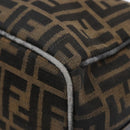FENDI Zucca Canvas Vanity Pouch Brown Black gold Auth 138304-15