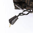 FENDI Zucca Canvas Vanity Pouch Brown Black gold Auth 138304-9