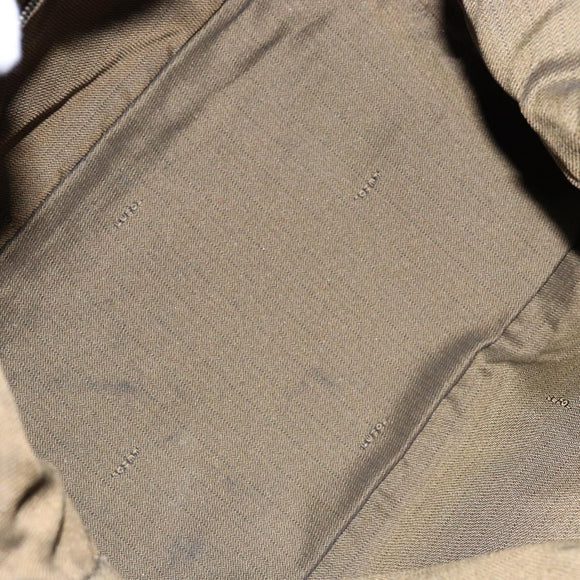 FENDI Zucca Canvas Vanity Pouch Brown Black gold Auth 138304