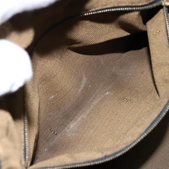 FENDI Zucca Canvas Vanity Pouch Brown Black gold Auth 138304