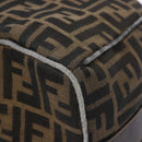 FENDI Zucca Canvas Vanity Pouch Brown Black gold Auth 138304-8