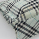 BURBERRY Nova Check Blue Label Hand Bag Nylon Light Blue Silver Auth 138310-17