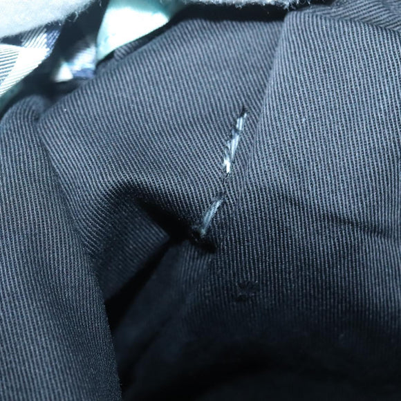 BURBERRY Nova Check Blue Label Hand Bag Nylon Light Blue Silver Auth 138310