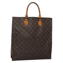 LOUIS VUITTON Monogram Sac Plat Hand Bag M51140 LV Auth 138313-1