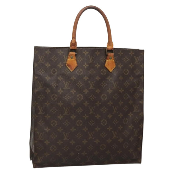 LOUIS VUITTON Monogram Sac Plat Hand Bag M51140 LV Auth 138313