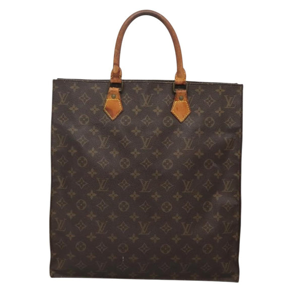 LOUIS VUITTON Monogram Sac Plat Hand Bag M51140 LV Auth 138313