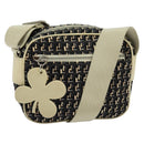 CHANEL Shoulder Bag Canvas Black Silver CC Auth 138320-1