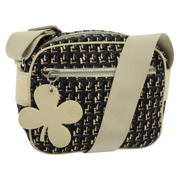 CHANEL Shoulder Bag Canvas Black Silver CC Auth 138320