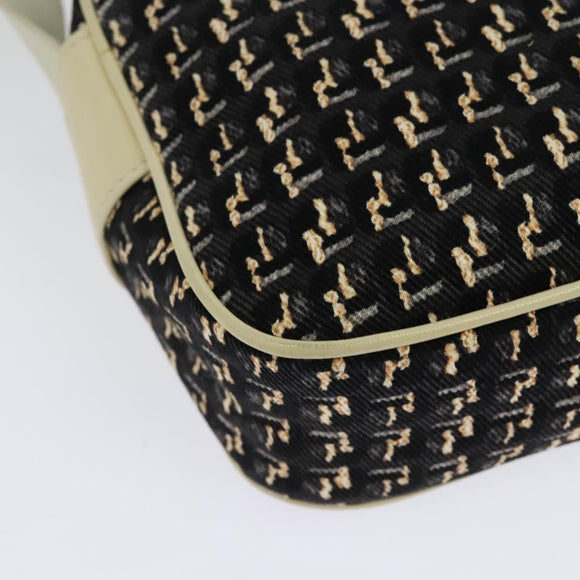 CHANEL Shoulder Bag Canvas Black Silver CC Auth 138320