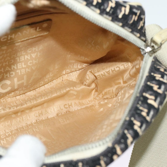 CHANEL Shoulder Bag Canvas Black Silver CC Auth 138320