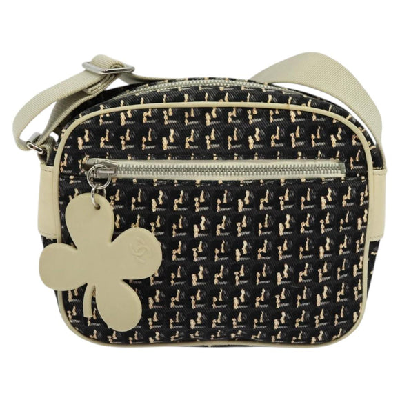 CHANEL Shoulder Bag Canvas Black Silver CC Auth 138320