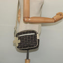 CHANEL Shoulder Bag Canvas Black Silver CC Auth 138320-23