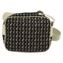 CHANEL Shoulder Bag Canvas Black Silver CC Auth 138320-3