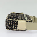 CHANEL Shoulder Bag Canvas Black Silver CC Auth 138320-5