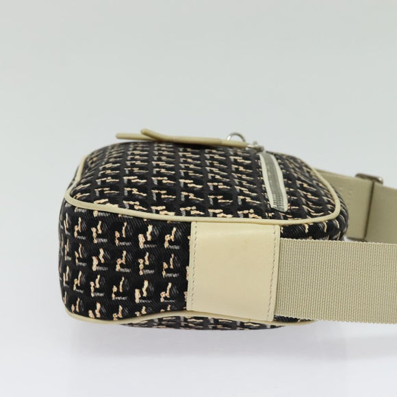 CHANEL Shoulder Bag Canvas Black Silver CC Auth 138320