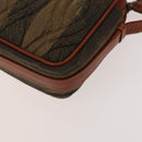 FENDI Pecan Canvas Shoulder Bag Coated Canvas Black Brown gold Auth 138323-12