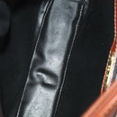 FENDI Pecan Canvas Shoulder Bag Coated Canvas Black Brown gold Auth 138323-16