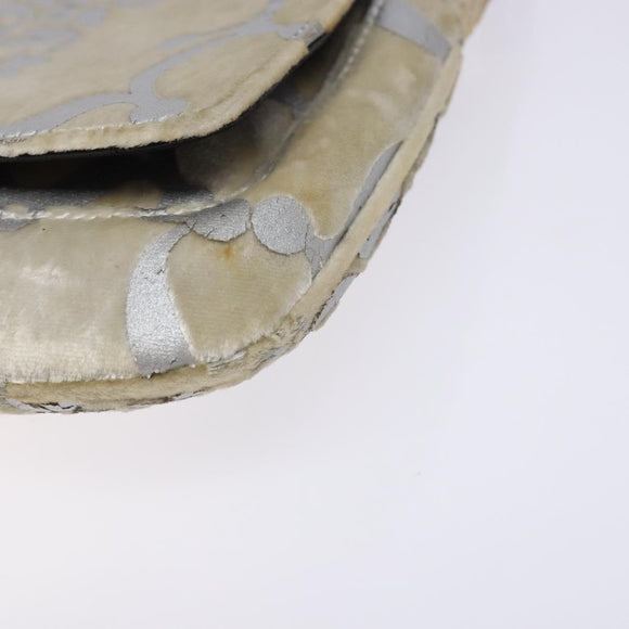 GUCCI Chain Shoulder Bag Velor White 007 2033 1705 Auth 138324