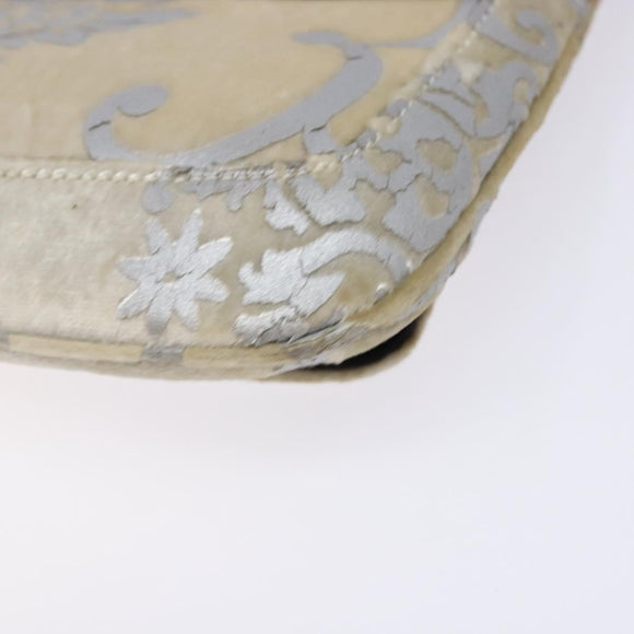 GUCCI Chain Shoulder Bag Velor White 007 2033 1705 Auth 138324