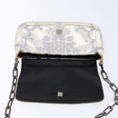 GUCCI Chain Shoulder Bag Velor White 007 2033 1705 Auth 138324-17