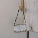 GUCCI Chain Shoulder Bag Velor White 007 2033 1705 Auth 138324-24
