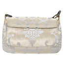 GUCCI Chain Shoulder Bag Velor White 007 2033 1705 Auth 138324-3