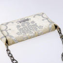 GUCCI Chain Shoulder Bag Velor White 007 2033 1705 Auth 138324-6