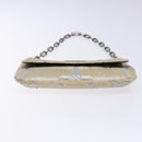 GUCCI Chain Shoulder Bag Velor White 007 2033 1705 Auth 138324-9