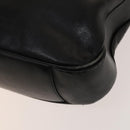 GUCCI Bamboo Shoulder Bag Leather 2way Black Gold 001 1577 Auth 138325-14