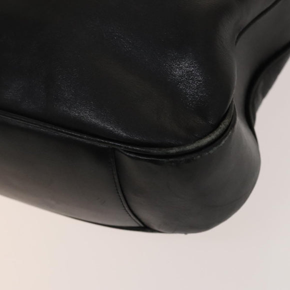 GUCCI Bamboo Shoulder Bag Leather 2way Black Gold 001 1577 Auth 138325