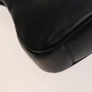 GUCCI Bamboo Shoulder Bag Leather 2way Black Gold 001 1577 Auth 138325-15