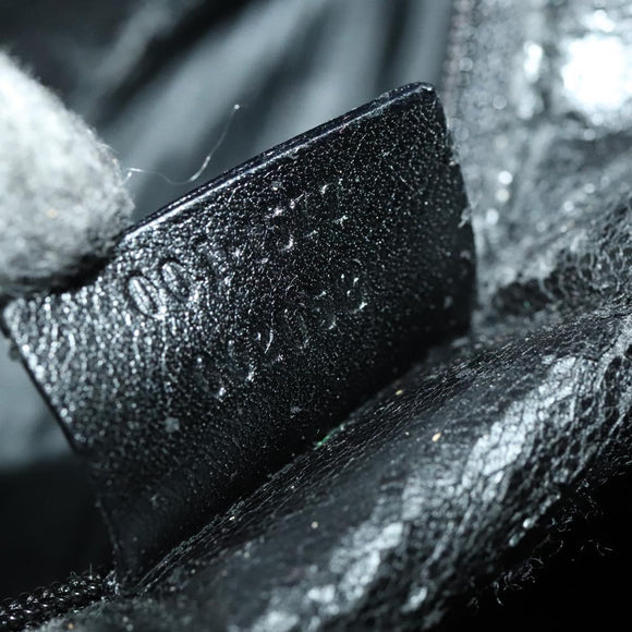 GUCCI Bamboo Shoulder Bag Leather 2way Black Gold 001 1577 Auth 138325