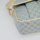 CELINE Macadam Canvas Shoulder Bag Light Blue Silver Auth 138328-10